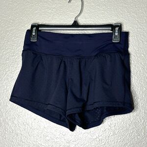 LULULEMON FINAL LAP SHORTS 2.5 INSEAM MIDNIGHT BLUE LINED PERFORATED SIZE 4